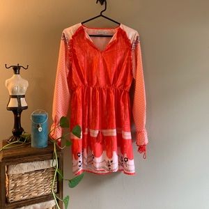 MISSLOOK Orange Long Sleeve Dress